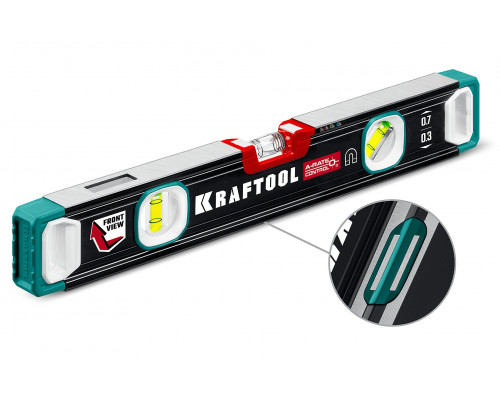 KRAFTOOL A-RATE CONTROL, 400 мм, точность 0.3 мм/м, с зеркальным глазком, сверхпрочный магнитный уровень (34988-40)