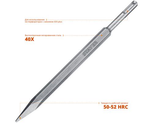 STAYER Gorilla Force SDS-Plus Зубило пикообразное 250 мм
