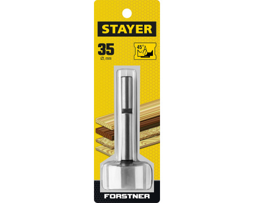 STAYER Forstner 35мм, сверло форстнера по дереву, ДСП