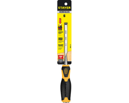 STAYER HERCULES стамеска-долото с двухкомпонентной рукояткой, 6 мм