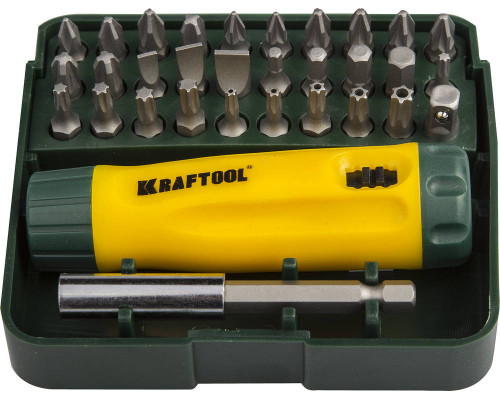 KRAFTOOL Kompakt-32 набор: реверсивная отвертка с насадками 32 шт