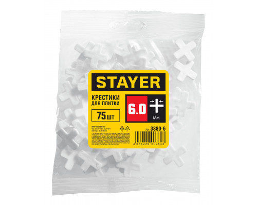 STAYER 6мм крестики для плитки, 75шт