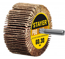 Круг шлифовальный STAYER лепестковый, на шпильке, P80, 60х30 мм