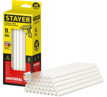 STAYER Universal прозрачные универсальные клеевые стержни, d 11 мм х 200 мм 40 шт. 0,8 кг.
