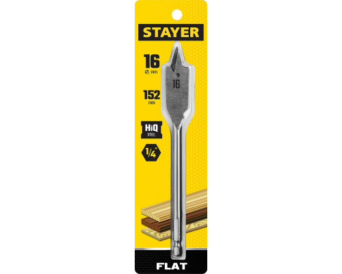STAYER FLAT 16x152мм, сверло по дереву перовое