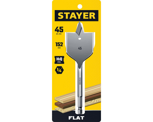 STAYER FLAT 45x152мм, сверло по дереву перовое