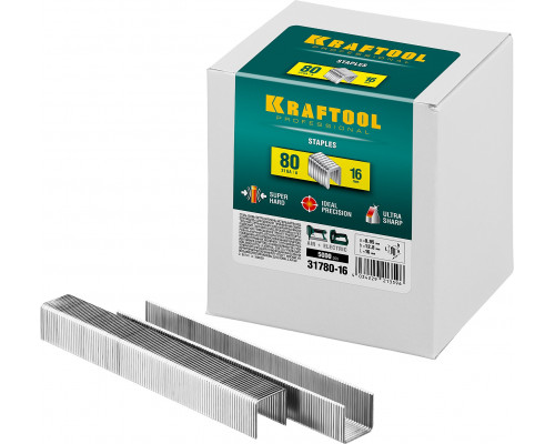 KRAFTOOL 16 мм скобы для степлера тип 80, 5000 шт