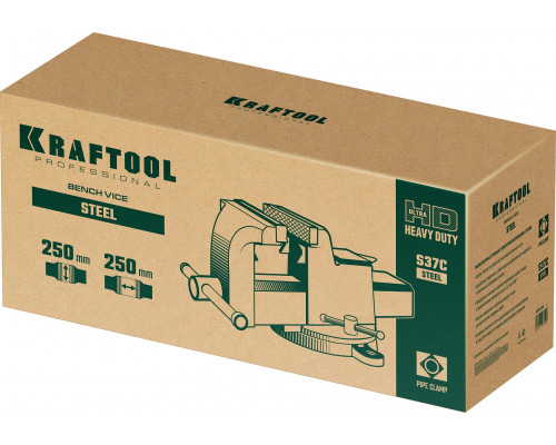 Стальные слесарные тиски KRAFTOOL STEEL, 250 мм