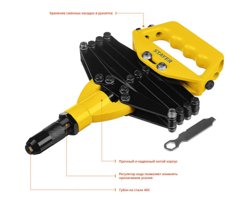 STAYER PRO-FIX заклепочник рычажно-складной