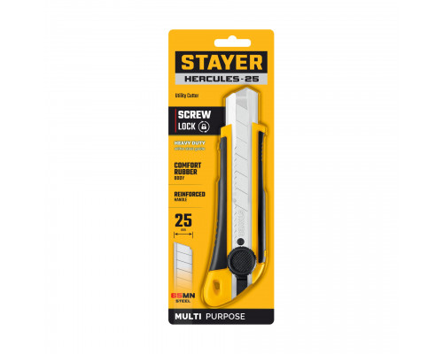 STAYER HERCULES-25, 25 мм, нож с винтовым фиксатором (09147)
