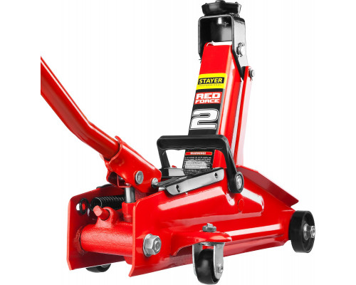 STAYER R-28 2т 130-350мм подкатной домкрат для легковых а/м в кейсе, RED FORCE