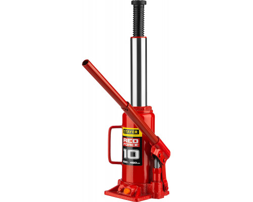 STAYER RED FORCE 10т 230-460мм домкрат бутылочный гидравлический