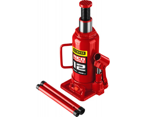 STAYER RED FORCE 12т 230-465мм домкрат бутылочный гидравлический