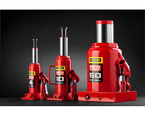 STAYER RED FORCE 12т 230-465мм домкрат бутылочный гидравлический