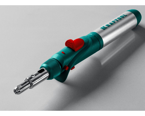 Газовый паяльник KRAFTOOL SolderPro 120K, набор 10-в-1, 30-120 Вт, горелка, фен, пьезоподжиг, 1300°С