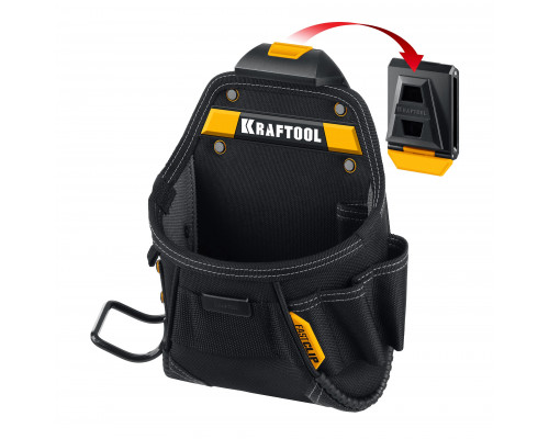 KRAFTOOL KP-6 с быстросъёмным креплением FastClip, 6 карманов и петель, 240 х 250 мм, поясная сумка (38775)