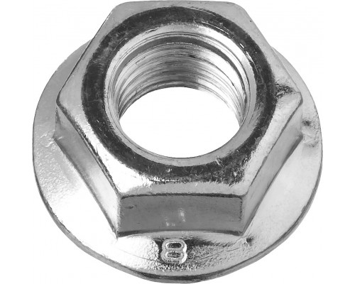 Гайка DIN 6923 с фланцем, M12, 5 кг, кл. пр. 6, оцинкованная, ЗУБР