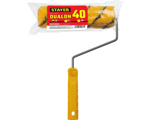 Валик малярный DUALON 40, 180 мм, d=40 мм, ворс 12 мм, ручка d=6 мм, STAYER