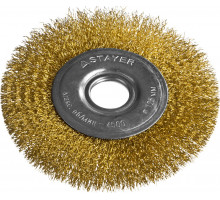 STAYER ″PROFESSIONAL″. Щетка дисковая для УШМ, витая стальная латунированная проволока 0,3мм, 125ммх22мм