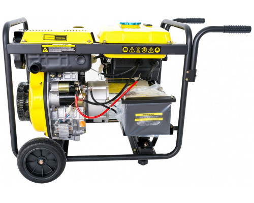 Генератор диз. CHAMPION  DG6501E (5/5,5кВт 8,9лс 12,5л 99кг 1,7л/ч 12V эл.старт колеса счетчик)