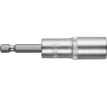 Бита KRAFTOOL с торцовой головкой, удлиненная, Cr-V, хвостовик E 1/4″, 13мм