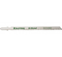 Полотна KRAFTOOL, T345XF, для эл/лобзика, Bi-Metall,универ.: по нерж.стали, дереву с гвоздями, EU-хвост., шаг 1,8-2,5мм, 110мм, 2шт