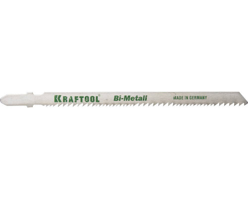 Полотна KRAFTOOL, T345XF, для эл/лобзика, Bi-Metall,универ.: по нерж.стали, дереву с гвоздями, EU-хвост., шаг 1,8-2,5мм, 110мм, 2шт