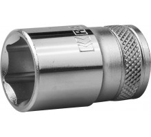 Торцовая головка KRAFTOOL ″INDUSTRIE QUALITAT″, Cr-V, FLANK, хромосатинированная, 1/2″, 17 мм