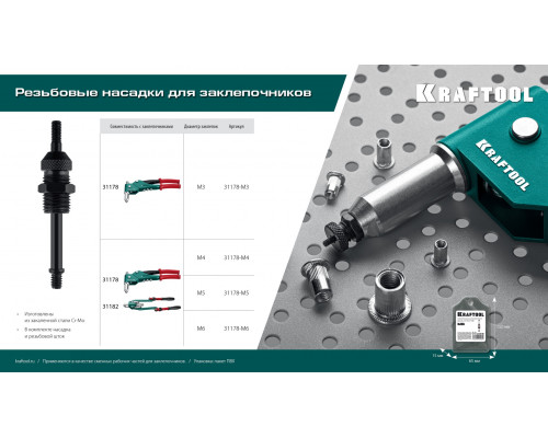 KRAFTOOL сменная насадка М3 для заклепочника Combo3-M6 (31178-M3)