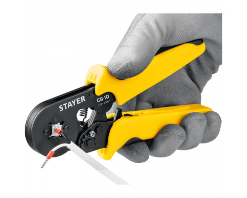 CS-10 пресс-клещи для втулочных наконечников 0.25 - 10 мм.кв, STAYER Professional