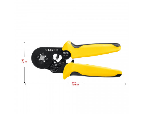 CS-10 пресс-клещи для втулочных наконечников 0.25 - 10 мм.кв, STAYER Professional