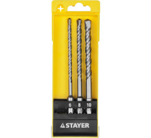 STAYER Набор буров SDS-plus 3 шт: 6 x 160, 8 x 160, 10 x 160 мм