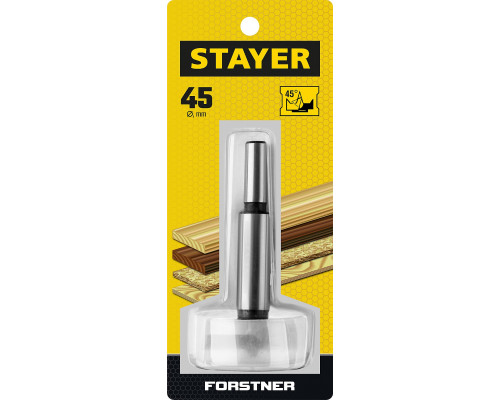 STAYER Forstner 45мм, сверло форстнера по дереву, ДСП