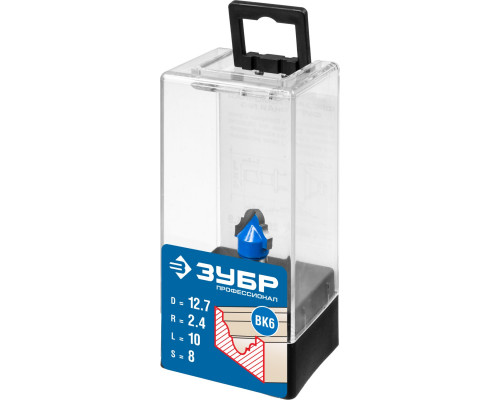 ЗУБР 12.7x10мм, радиус 2,4мм, фреза пазовая фасонная №6
