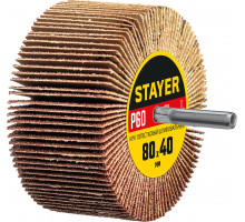 Круг шлифовальный STAYER лепестковый, на шпильке, P60, 80х40 мм