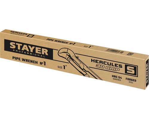 STAYER HERCULES-S, №1, ключ трубный, изогнутые губки