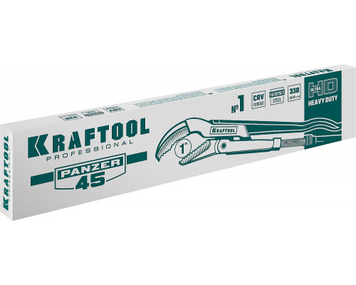 KRAFTOOL PANZER-45, №1, ключ трубный, изогнутые губки