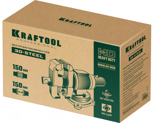 Слесарные тиски KRAFTOOL 3D-STEEL 150 мм