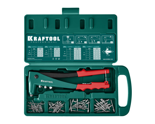 KRAFTOOL X-3 заклепочник в кейсе, литой корпус