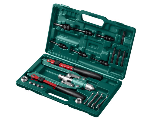 KRAFTOOL Combo3-M12 комбинированный заклепочник складной в кейсе
