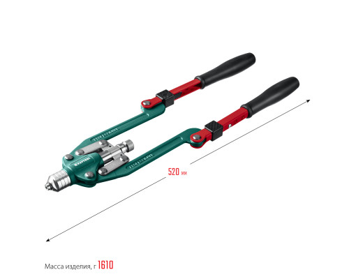 KRAFTOOL Combo3-M12 комбинированный заклепочник складной в кейсе