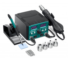 KRAFTOOL KR-75, 2-в-1 100-480°С 750 Вт, Ремонтная паяльная станция (55340)