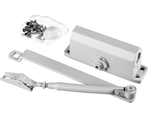 Доводчик дверной STAYER, для дверей массой до 40 кг, цвет белый