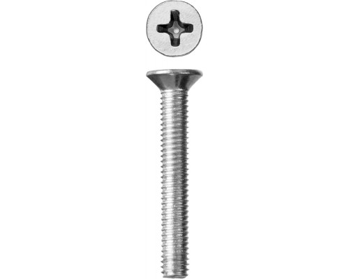 Винт DIN 965, M6 x 40 мм, 6 шт, кл. пр. 4.8, оцинкованный, ЗУБР