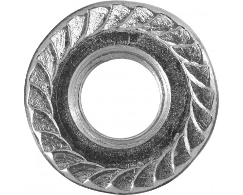 Гайка DIN 6923 с фланцем, M14, 5 кг, кл. пр. 6, оцинкованная, ЗУБР