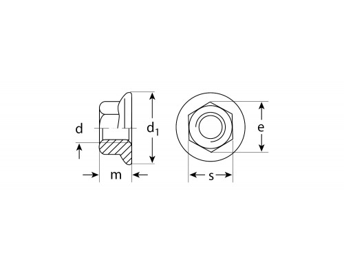 Гайка DIN 6923 с фланцем, M14, 5 кг, кл. пр. 6, оцинкованная, ЗУБР