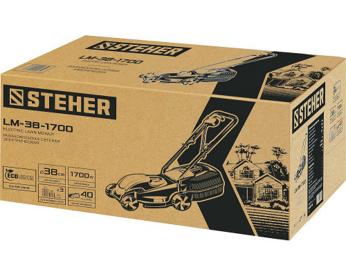 STEHER 1700 Вт газонокосилка сетевая, ш/с 38 см