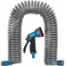 GRINDA PROLine набор поливочный: шланг спиральный 3/8″x15м, пистолет-распылитель, адаптеры