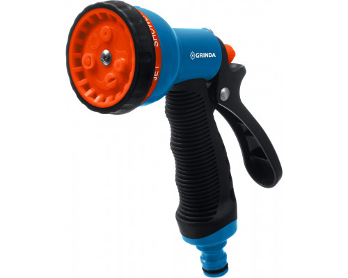 GRINDA PROLine набор поливочный: шланг спиральный 3/8″x15м, пистолет-распылитель, адаптеры