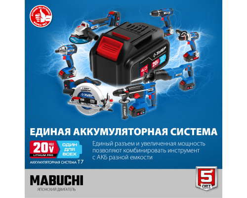 ЗУБР 20В, 2 АКБ (2Ач), в кейсе, дрель-шуруповерт, Профессионал. DL-201-22